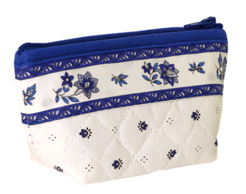 Provencal fabric coin purse (calisson. white x blue) - Click Image to Close